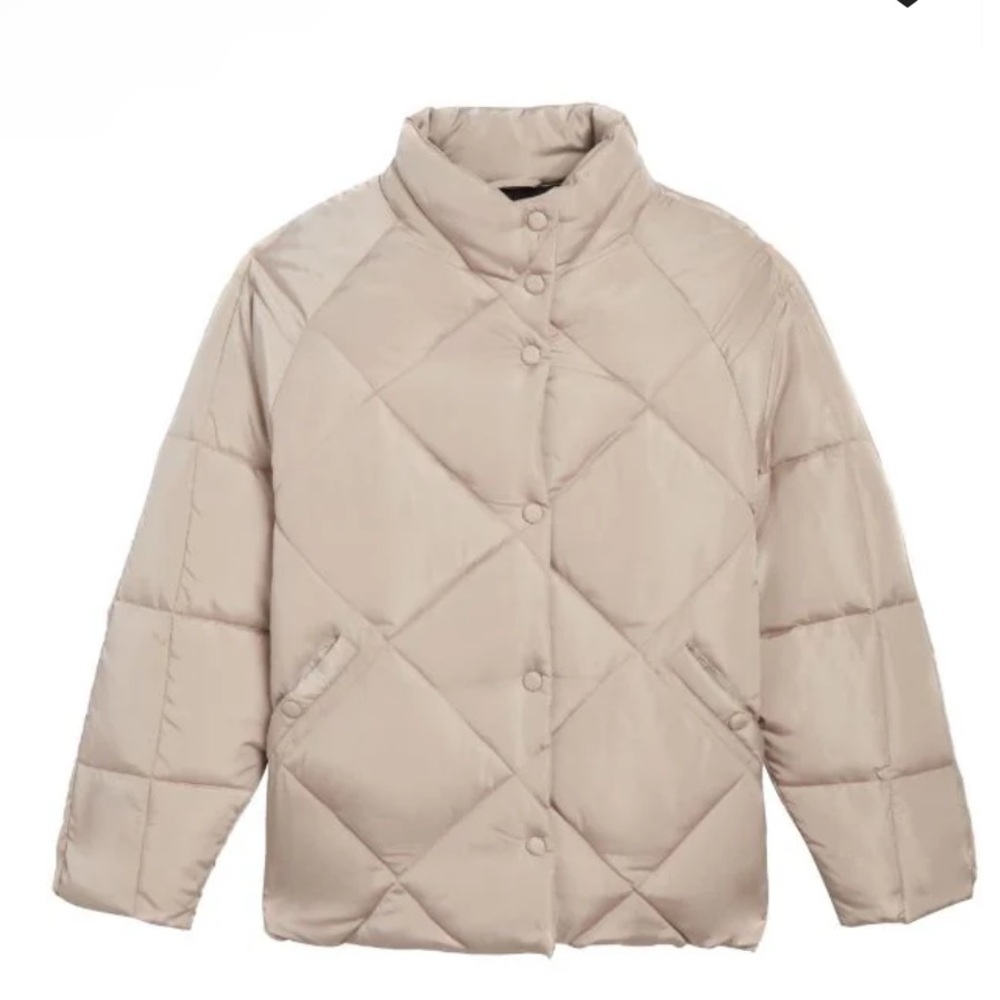 NEW NWT APPARIS button-up diamond-quilted puffer jacket